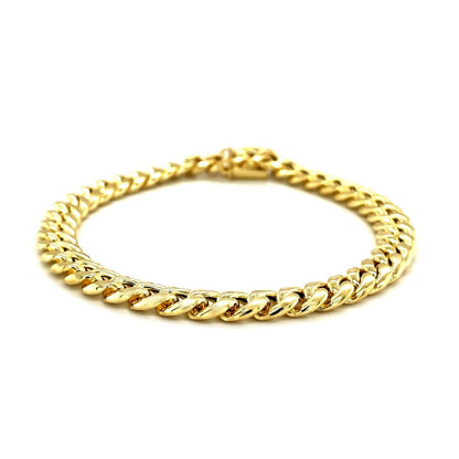 7.5mm 14k Yellow Gold Semi Solid Miami Cuban Bracelet | Richard Cannon Jewelry