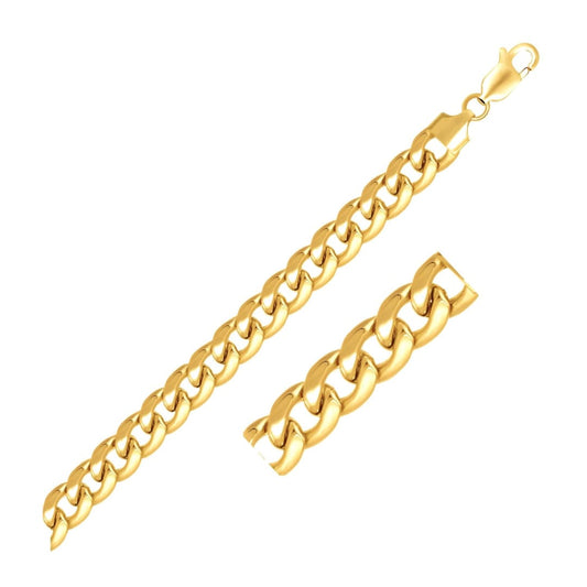 7.8mm 14k Yellow Gold Miami Cuban Semi Solid Bracelet | Richard Cannon Jewelry