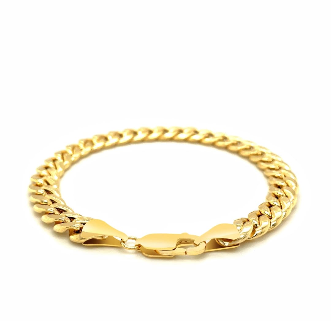 7.8mm 14k Yellow Gold Miami Cuban Semi Solid Bracelet | Richard Cannon Jewelry