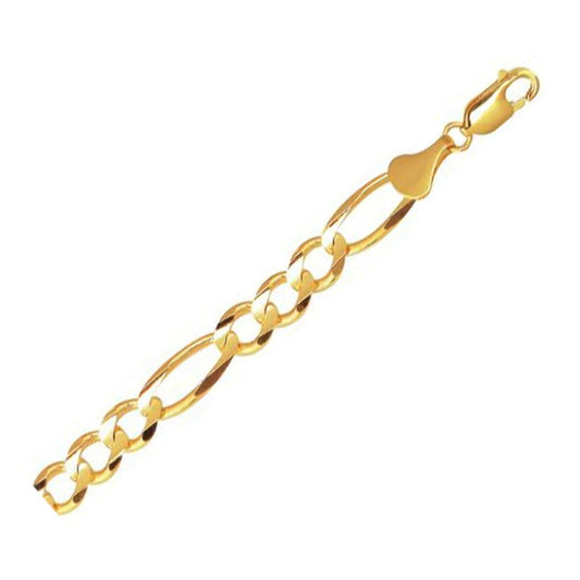 8.0mm 10k Yellow Gold Solid Figaro Bracelet | Richard Cannon Jewelry