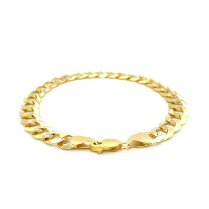 8.2mm 14k Yellow Gold Solid Curb Bracelet | Richard Cannon Jewelry