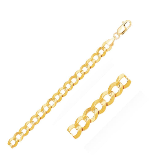 8.2mm 14k Yellow Gold Solid Curb Bracelet | Richard Cannon Jewelry