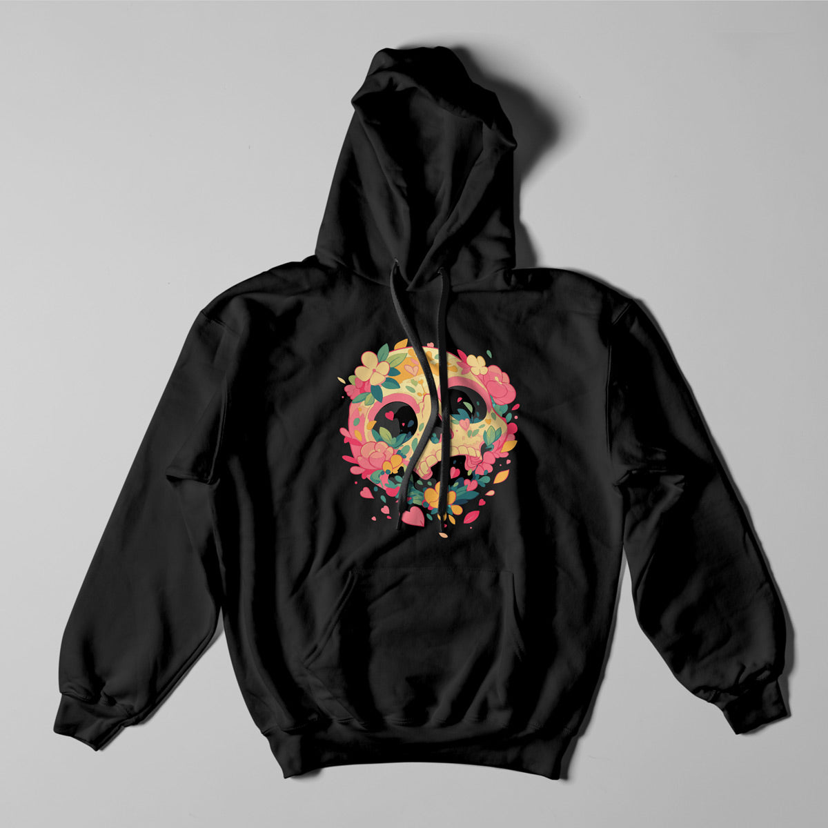 Atlas & Scout - Skull & Flowers Heavyweight Pullover Hoodie-2