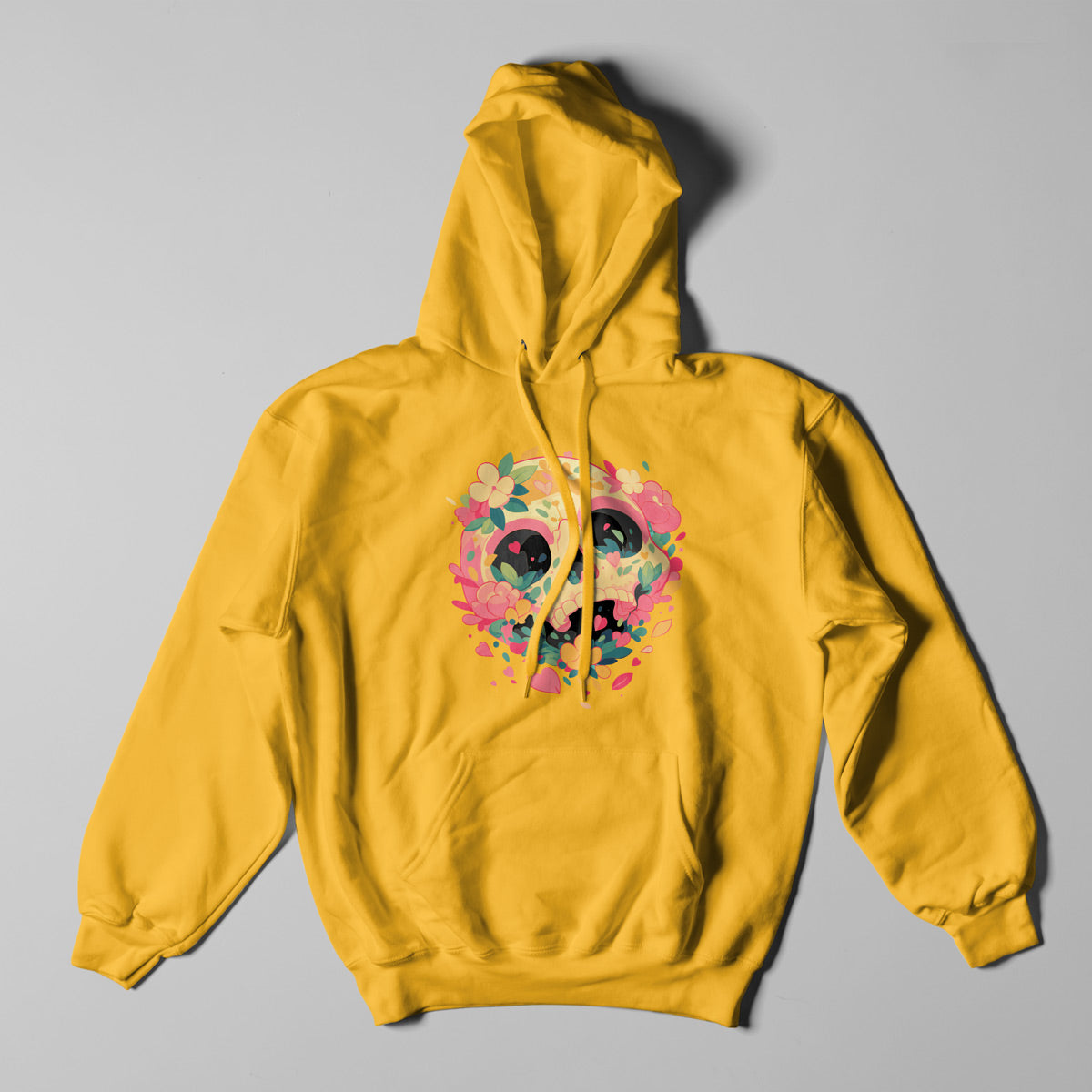 Atlas & Scout - Skull & Flowers Heavyweight Pullover Hoodie-0