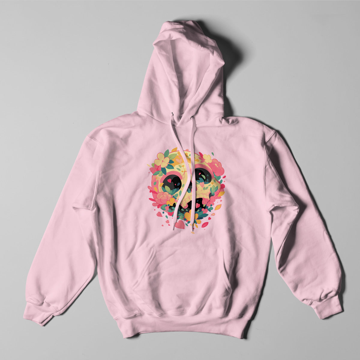 Atlas & Scout - Skull & Flowers Heavyweight Pullover Hoodie-1