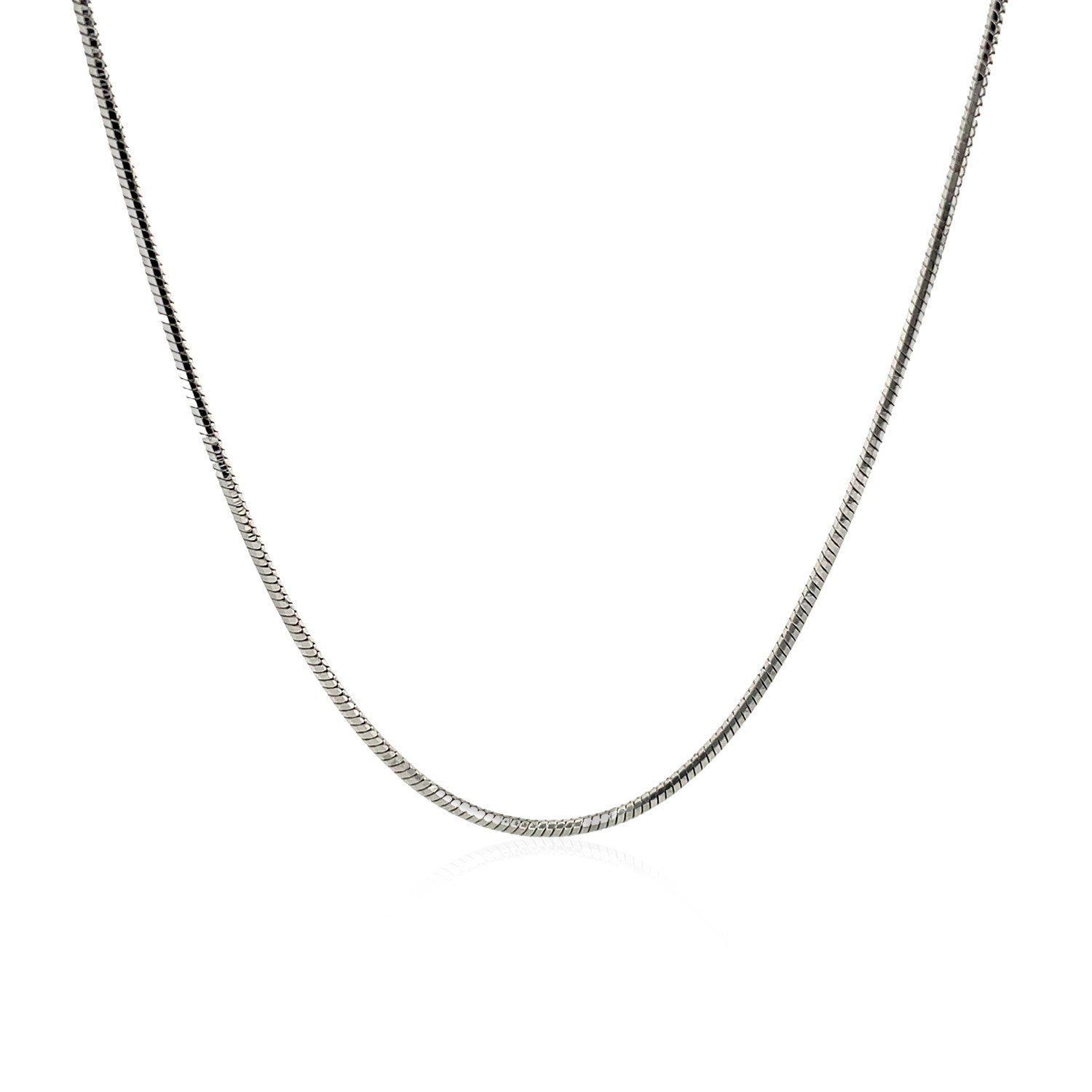 Rhodium Plated Sterling Silver Snake Style Chain (1.20 mm)-1
