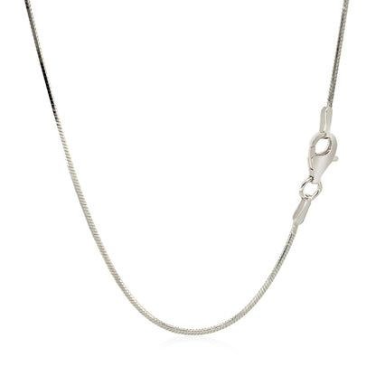 Rhodium Plated Sterling Silver Snake Style Chain (1.20 mm)-2