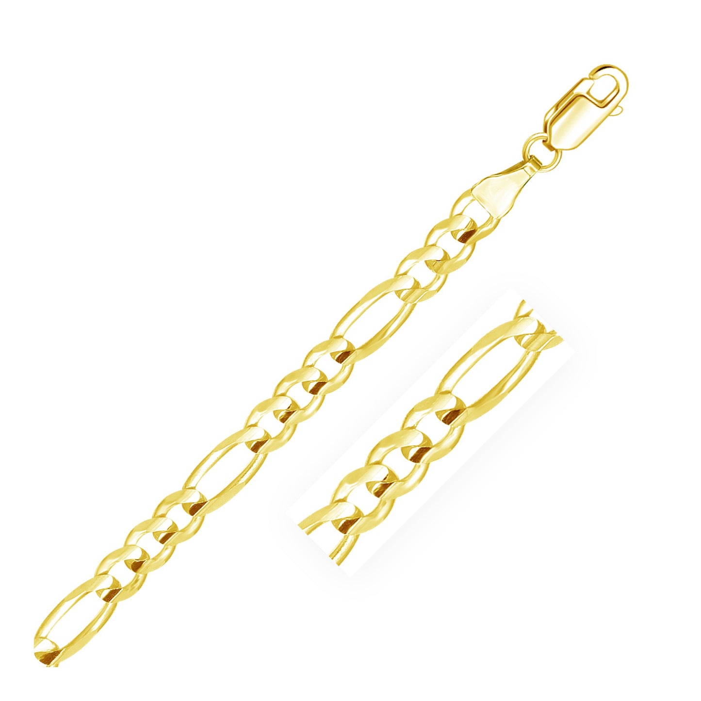 10K Yellow Gold Solid Figaro Chain (5.30 mm)-0