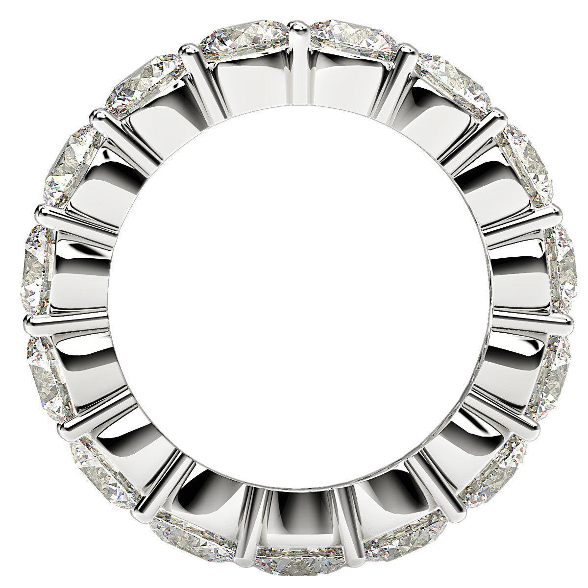 Round Cut Lab Grown Diamond Eternity Ring in 14k White Gold (5 cttw FG/VS2)-2