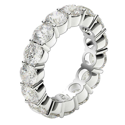 Round Cut Lab Grown Diamond Eternity Ring in 14k White Gold (5 cttw FG/VS2)-3