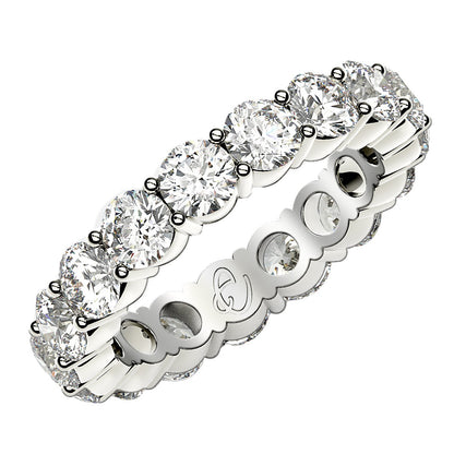 Round Cut Lab Grown Diamond Eternity Ring in 14k White Gold (3 cttw FG/VS2)-0