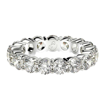 Round Cut Lab Grown Diamond Eternity Ring in 14k White Gold (3 cttw FG/VS2)-1