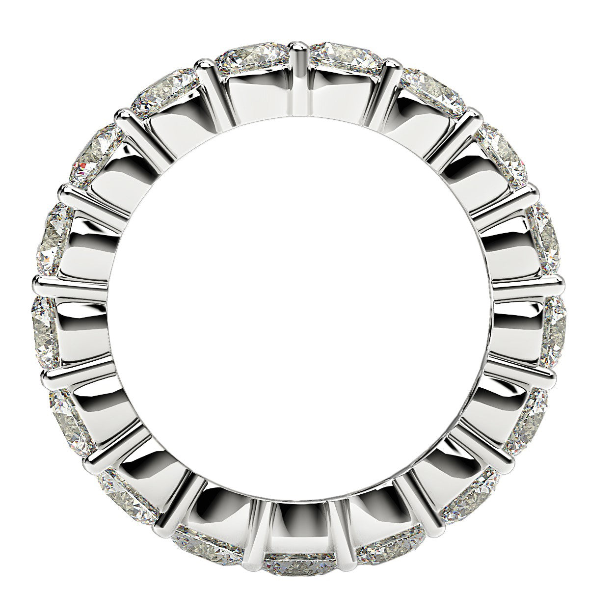 Round Cut Lab Grown Diamond Eternity Ring in 14k White Gold (3 cttw FG/VS2)-2