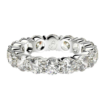 Round Cut Lab Grown Diamond Eternity Ring in 14k White Gold (4 cttw FG/VS2)-1