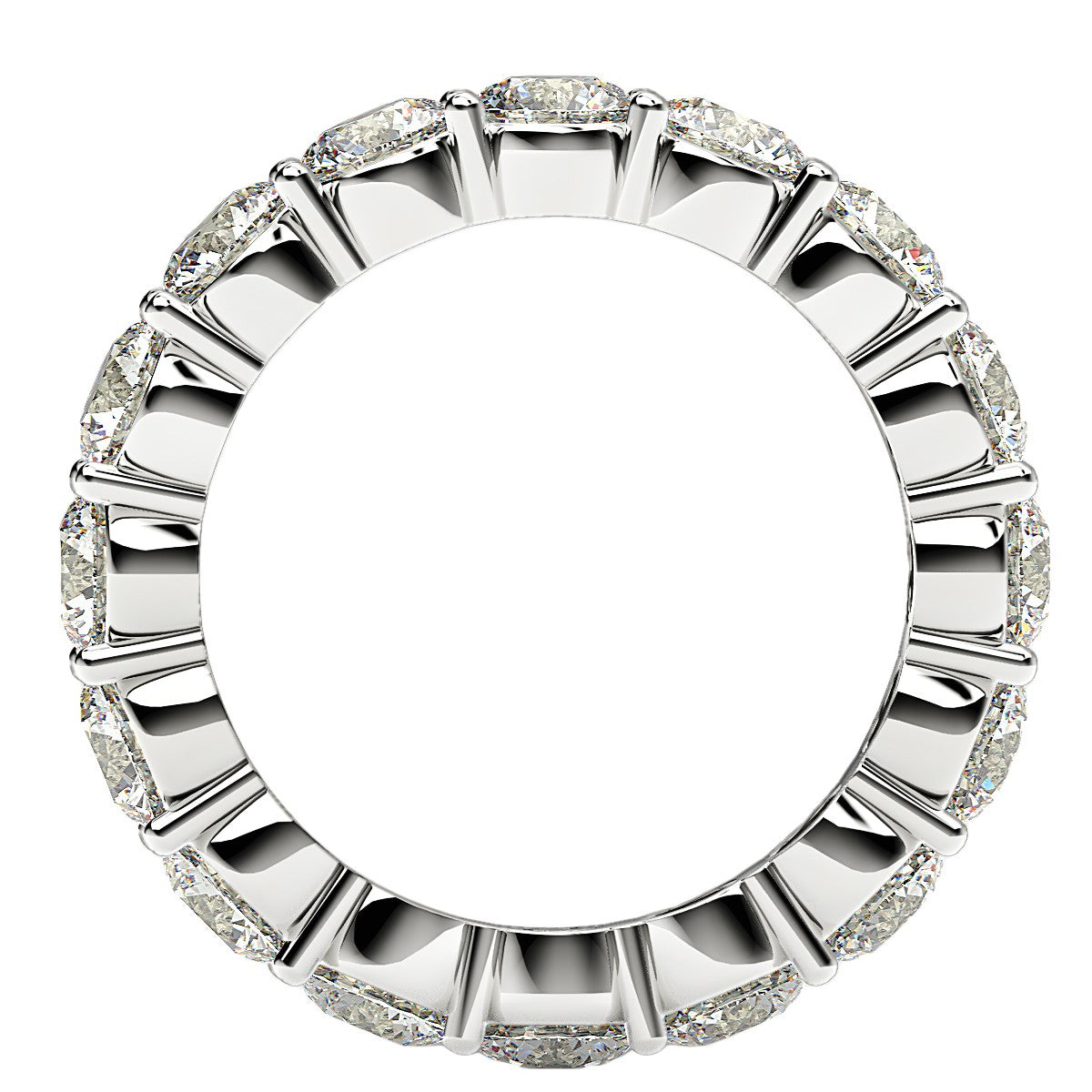 Round Cut Lab Grown Diamond Eternity Ring in 14k White Gold (4 cttw FG/VS2)-2