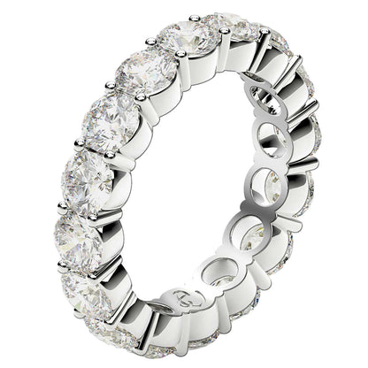 Round Cut Lab Grown Diamond Eternity Ring in 14k White Gold (4 cttw FG/VS2)-3