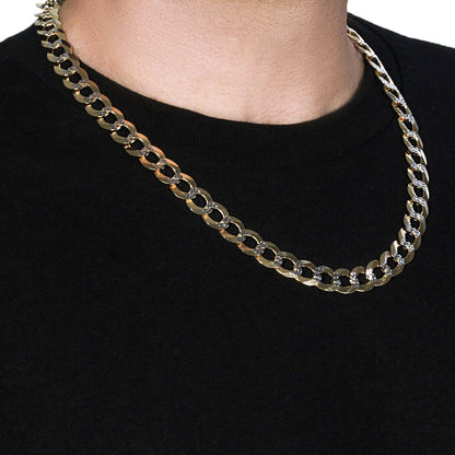 14k Two Tone Gold Pave Curb Chain (11.23 mm)-1