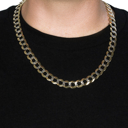 14k Two Tone Gold Pave Curb Chain (11.23 mm)-5