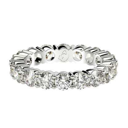 Round Cut Lab Grown Diamond Eternity Ring in 14k White Gold (2 cttw FG/VS2)-1