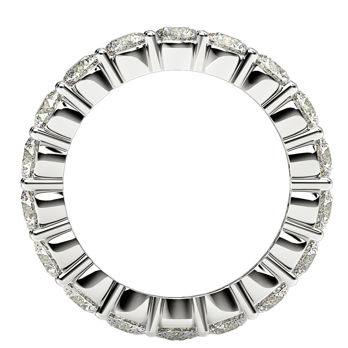 Round Cut Lab Grown Diamond Eternity Ring in 14k White Gold (2 cttw FG/VS2)-2