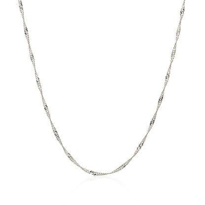 14k White Gold Singapore Chain (1.30 mm)-1