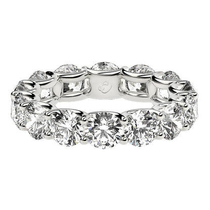 Round Cut Lab Grown Diamond Eternity Ring in 14k White Gold (6 cttw FG/VS2)-1