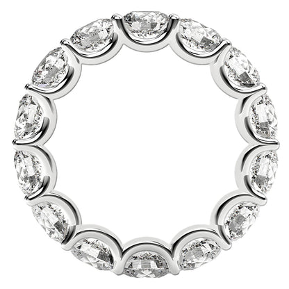 Round Cut Lab Grown Diamond Eternity Ring in 14k White Gold (6 cttw FG/VS2)-2