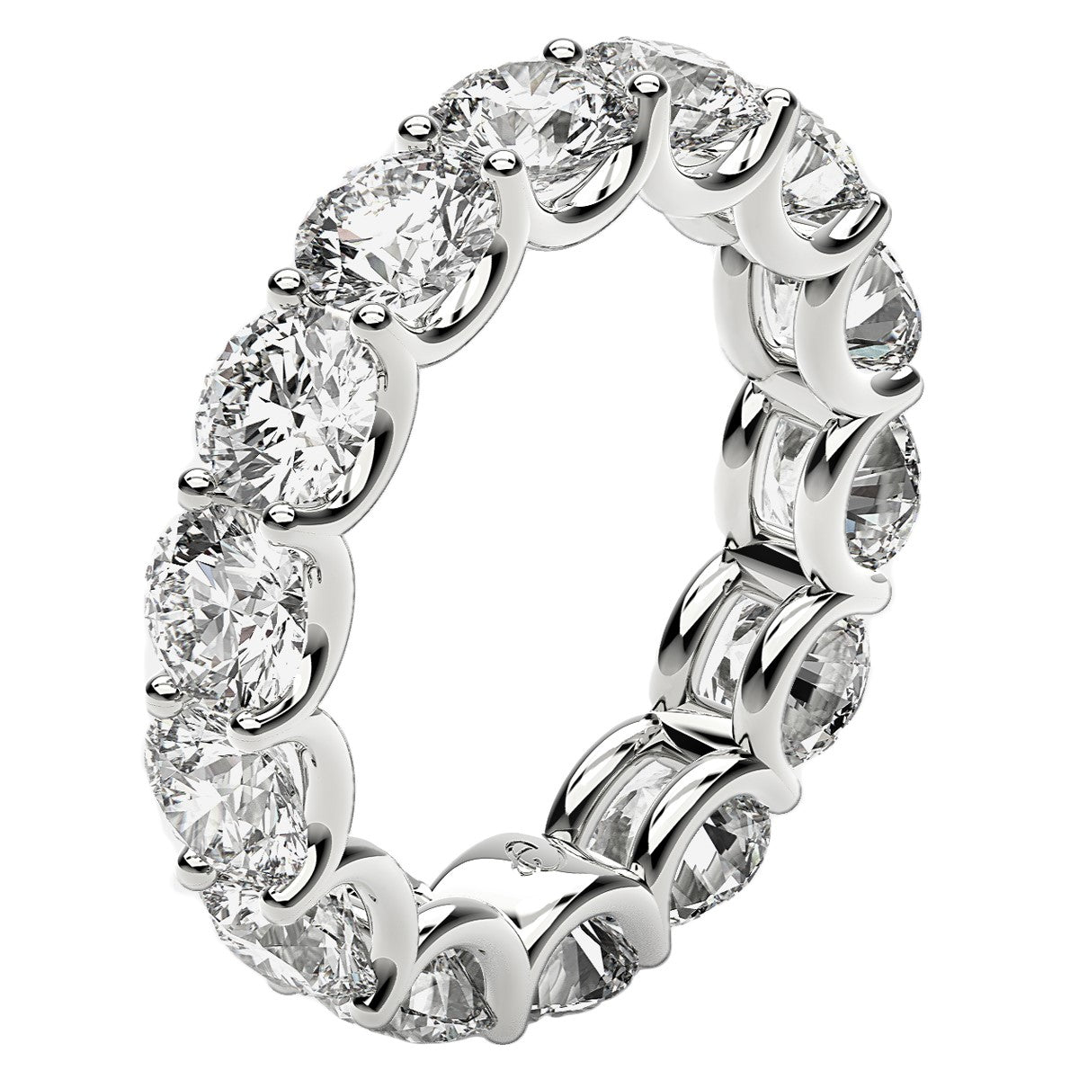 Round Cut Lab Grown Diamond Eternity Ring in 14k White Gold (6 cttw FG/VS2)-3