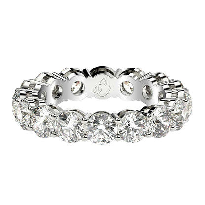 Round Cut Lab Grown Diamond Eternity Ring in 14k White Gold (4 cttw FG/VS2)-1