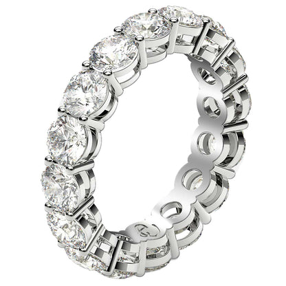 Round Cut Lab Grown Diamond Eternity Ring in 14k White Gold (4 cttw FG/VS2)-3