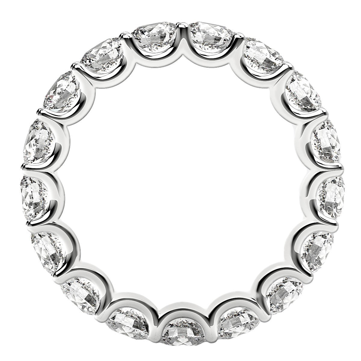 Round Cut Lab Grown Diamond Eternity Ring in 14k White Gold (3 cttw FG/VS2)-2