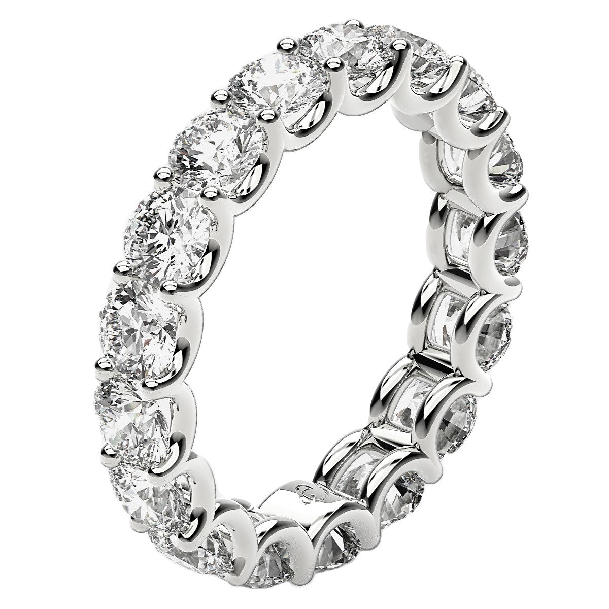 Round Cut Lab Grown Diamond Eternity Ring in 14k White Gold (3 cttw FG/VS2)-3