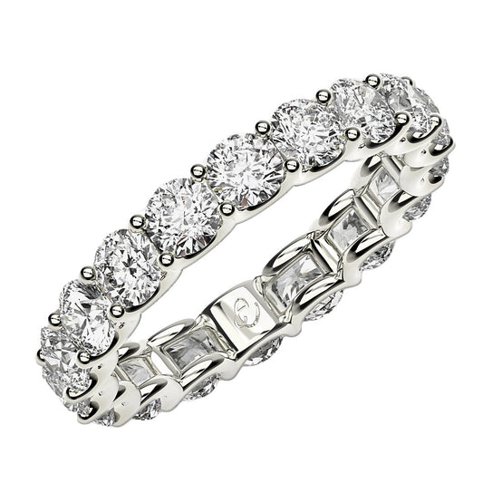 Round Cut Lab Grown Diamond Eternity Ring in 14k White Gold (2 cttw FG/VS2)-0