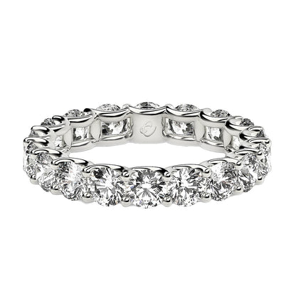 Round Cut Lab Grown Diamond Eternity Ring in 14k White Gold (2 cttw FG/VS2)-1