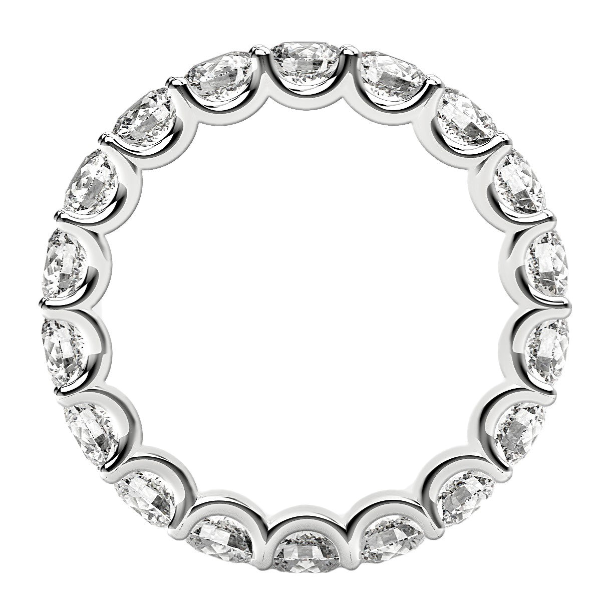 Round Cut Lab Grown Diamond Eternity Ring in 14k White Gold (2 cttw FG/VS2)-2