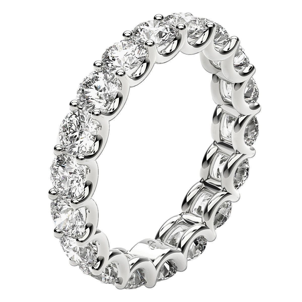 Round Cut Lab Grown Diamond Eternity Ring in 14k White Gold (2 cttw FG/VS2)-3