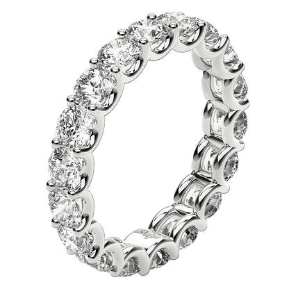 Round Cut Lab Grown Diamond Eternity Ring in 14k White Gold (2 cttw FG/VS2)-3