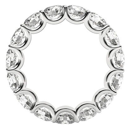 Round Cut Lab Grown Diamond Eternity Ring in 14k White Gold (5 cttw FG/VS2)-2