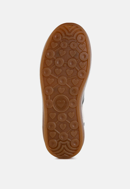 Knockout Faux Leather Lace-Up Sneakers