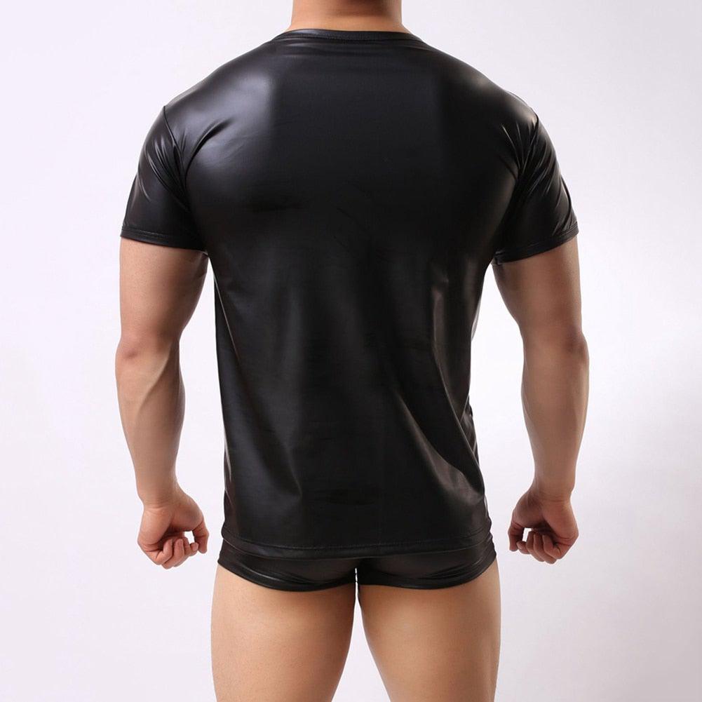 Mens Leather Performance Slim T-shirt-3