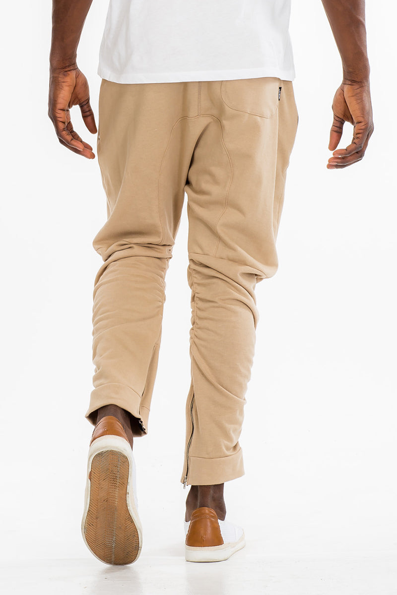 Scrunched Khaki Sweatpants-3
