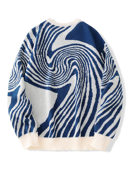 Abstract Wave Knit Sweater