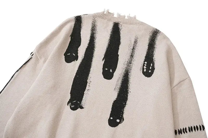 Ghostly Grunge Y2K Knit Sweater