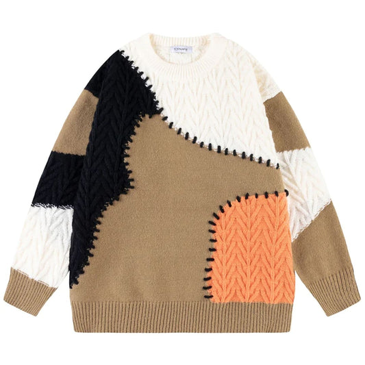 Abstract Patchwork Knit Sweater | The Urban Clothing Shop™