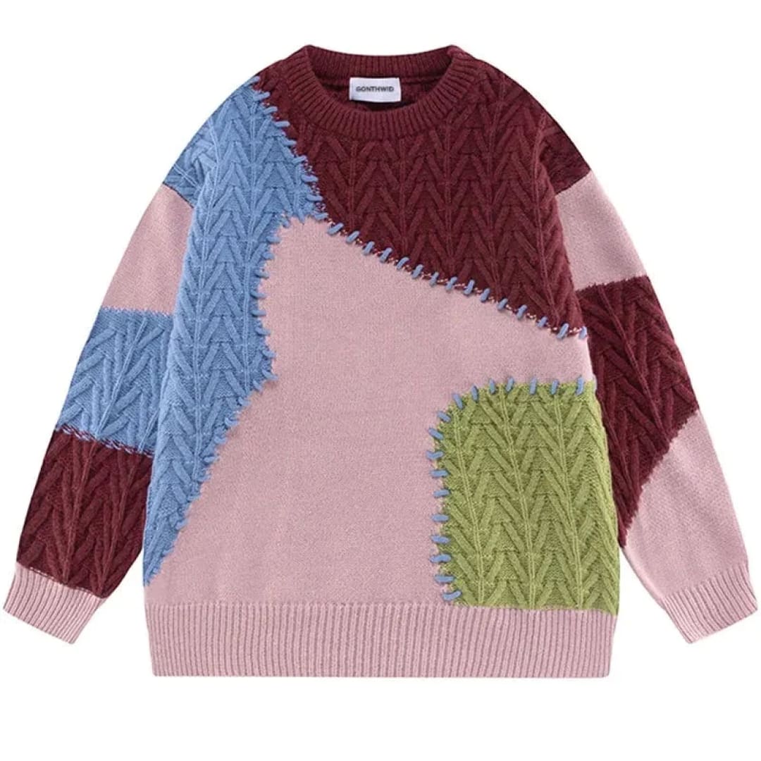 Abstract Patchwork Knit Sweater | The Urban Clothing Shop™