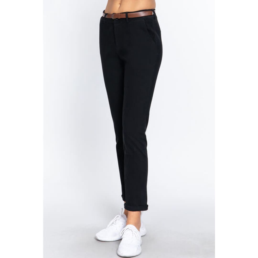 ACTIVE BASIC Cotton-Span Twill Straight Pants | The Urban Clothing Shop™