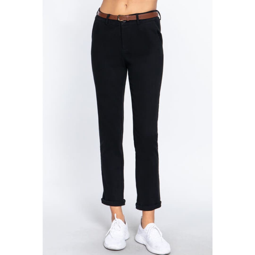 ACTIVE BASIC Cotton-Span Twill Straight Pants | The Urban Clothing Shop™