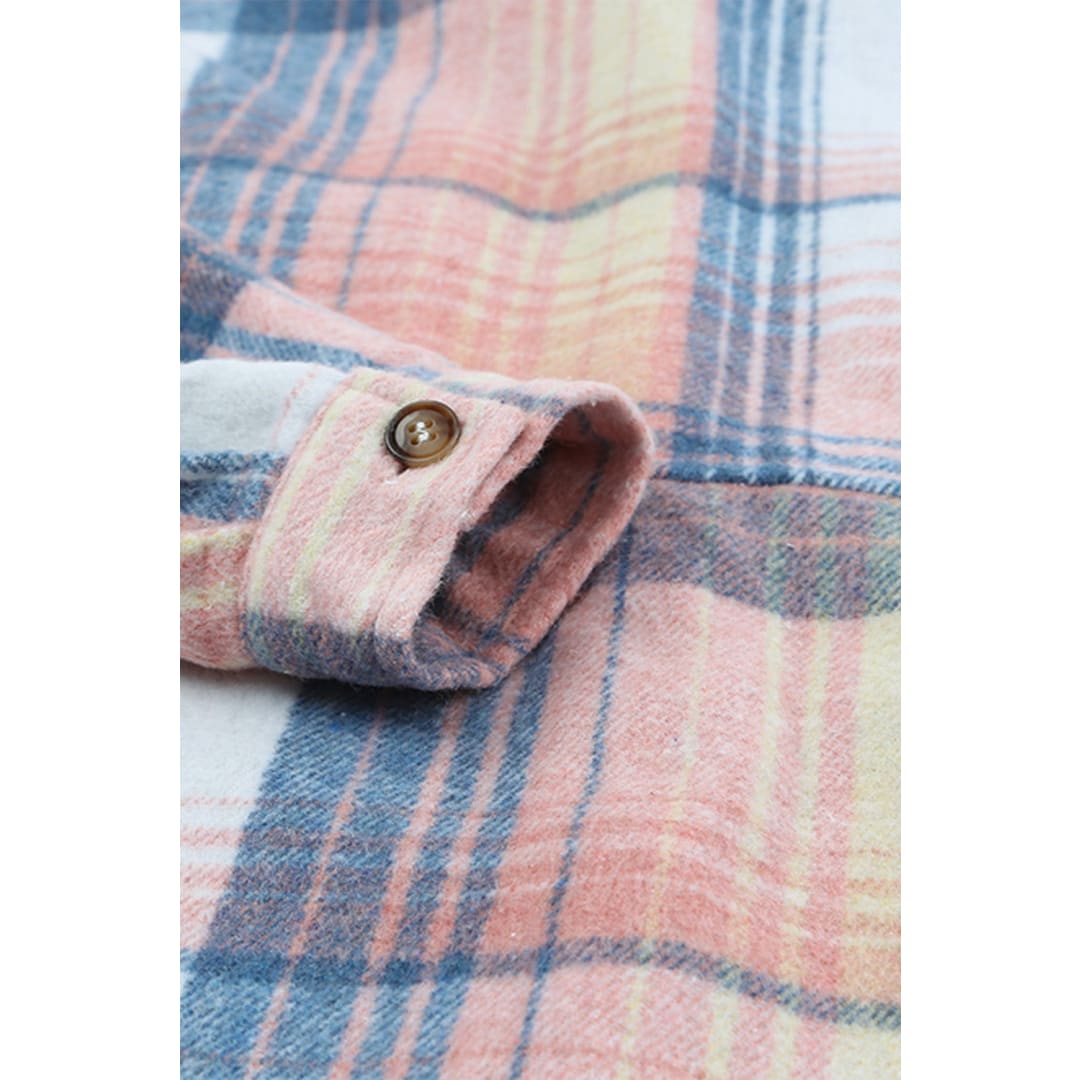 Addison Plaid Flap Pockets Shacket | Threaded Pear