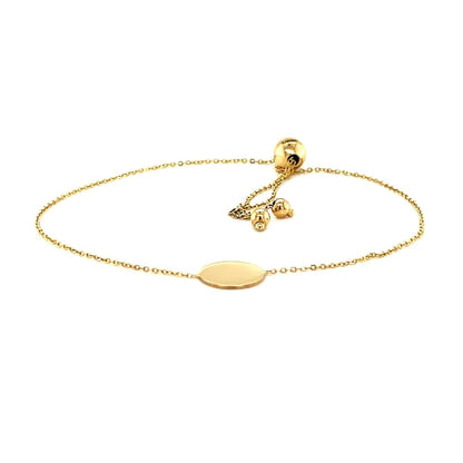 Adjustable Bracelet with Shiny Circle in 14k Yellow Gold | Richard Cannon Jewelry