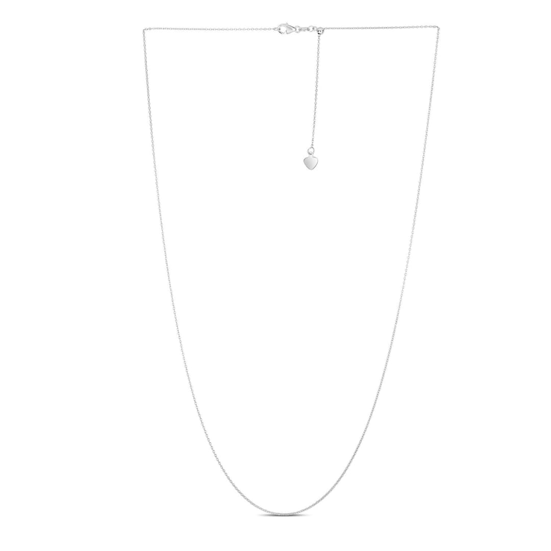 Adjustable Cable Chain in 14k White Gold (1.0mm) | Richard Cannon Jewelry
